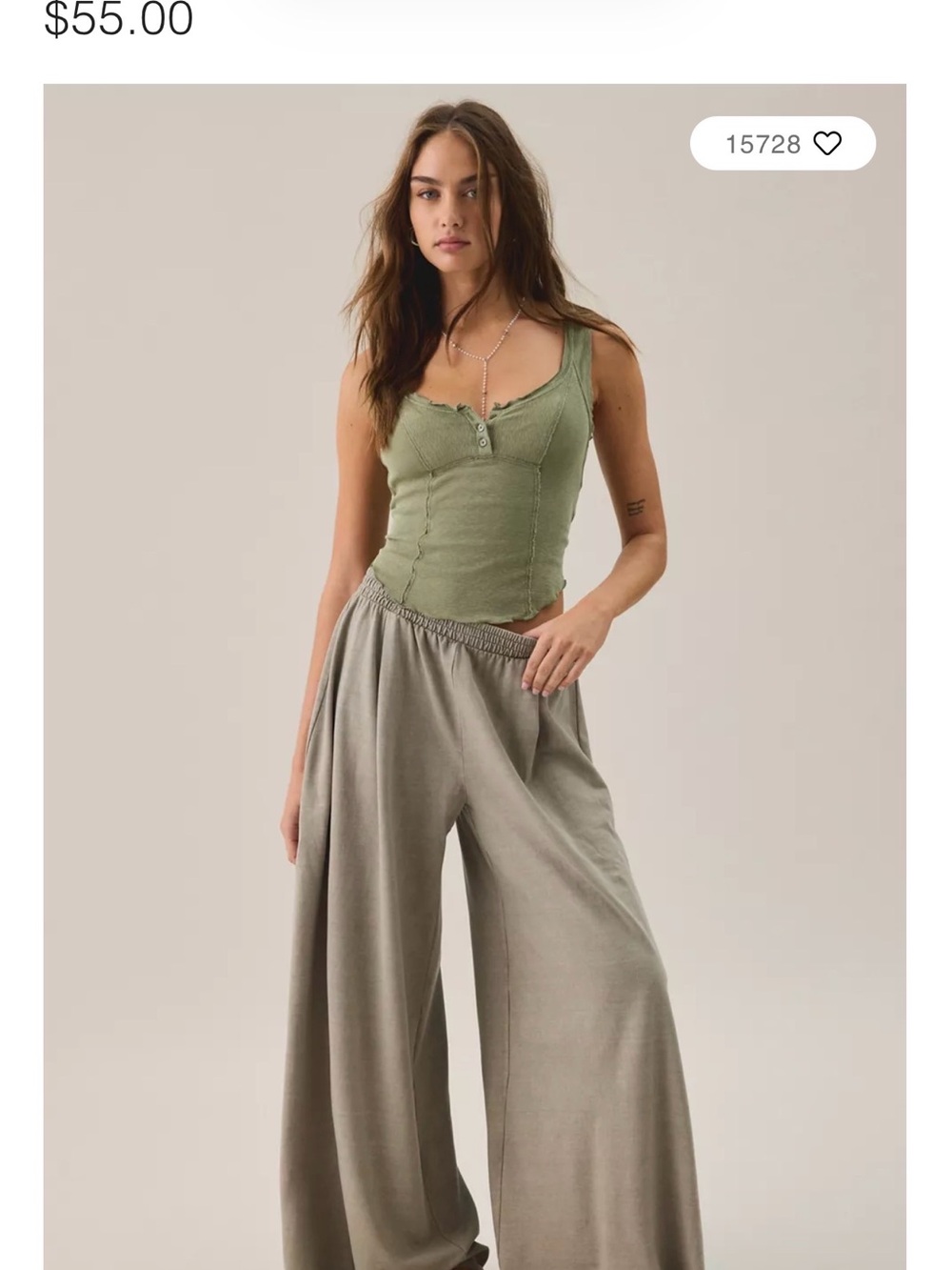 Urban Out From Under Extreme Wide Leg Sweat Pants in Stone Size Large